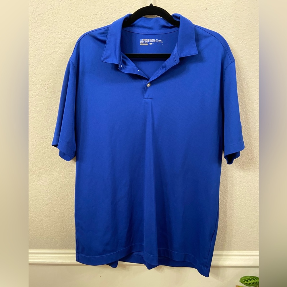 Nike Golf Dri Fit Blue Shirt Men’s Size Large